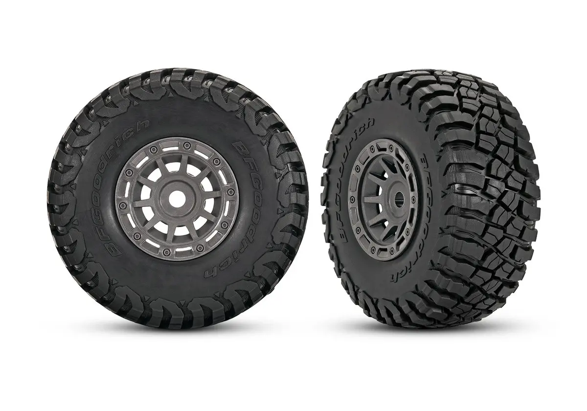 Traxxas 1.4" Gray Wheels With Bfg Mud-Terrain Tires (2)    (Tra10870-Gray) 1