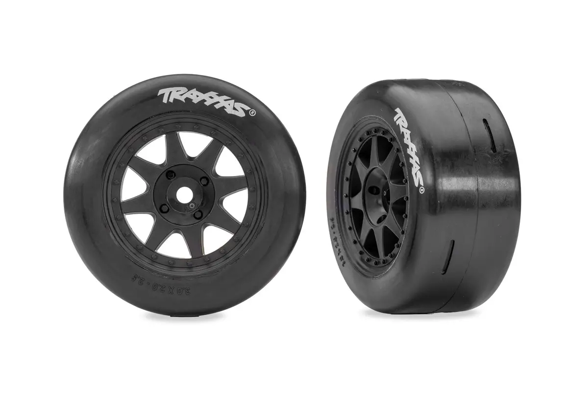 Traxxas Black Rear Mini Rally Wheels W/ Slick Tires (Soft) (2)   (Tra10875-Blk) 1