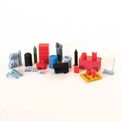 All Scale Minatures Garage Interior Details Set -- Unpainted, 25 Pieces   (179-871949) 1