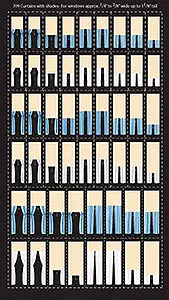 Curtains With Shades -- For Windows 1/4 To 3/8" X 1-1/8" .6 To 1 X 2.6Cm Pkg(50) (Blue, White)  (195-709) 1