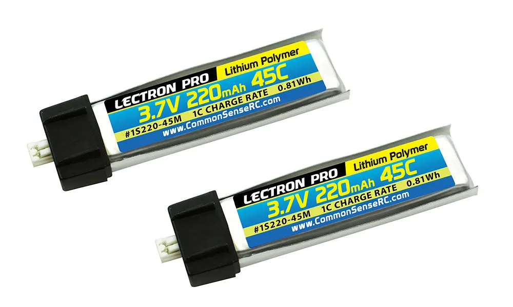 Lectron Pro 3.7V 220Mah 45C Lipo Battery 2-Pack  (1S220-45M) 1