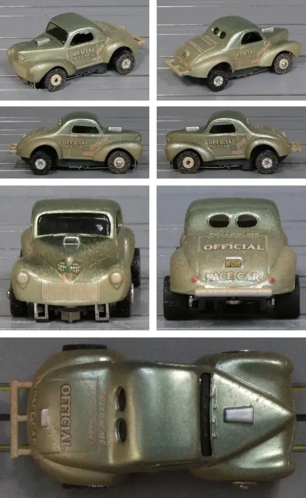 Auto World Thunderjet Sc416 Thunder Road 1941 Willys Coupe - Metallic Green/Gold – Pace Car – Dirty #1A   (Sc416/488-1A) 1