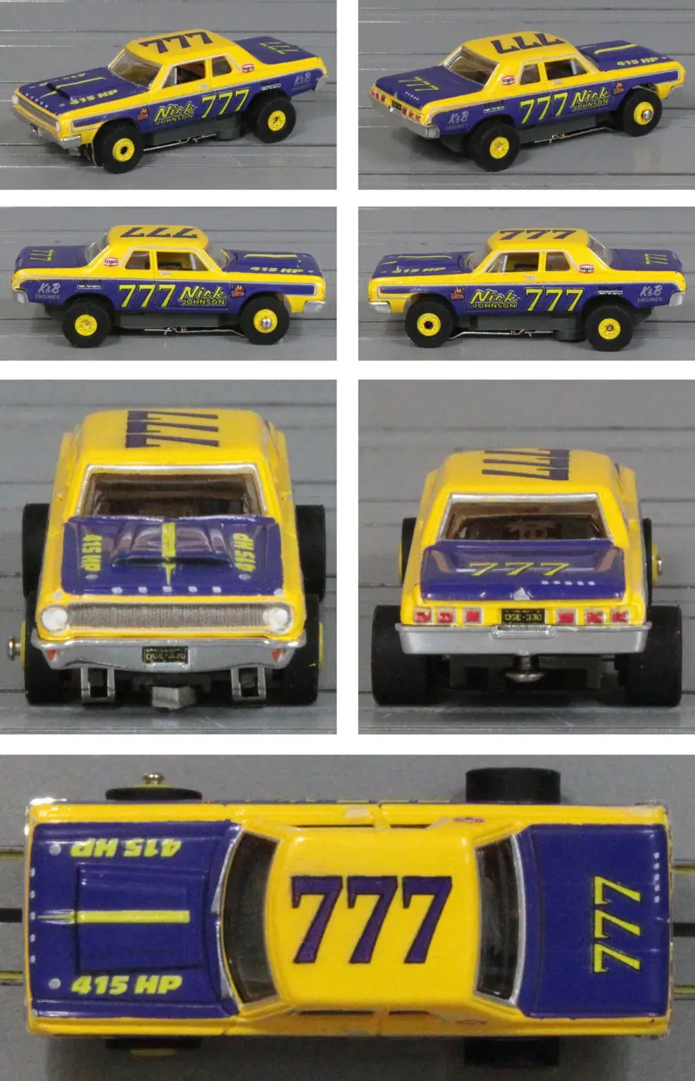 Auto World Sc423 Thunder Road 1964 Dodge 300 Yellow/Purple #777 #3A 1