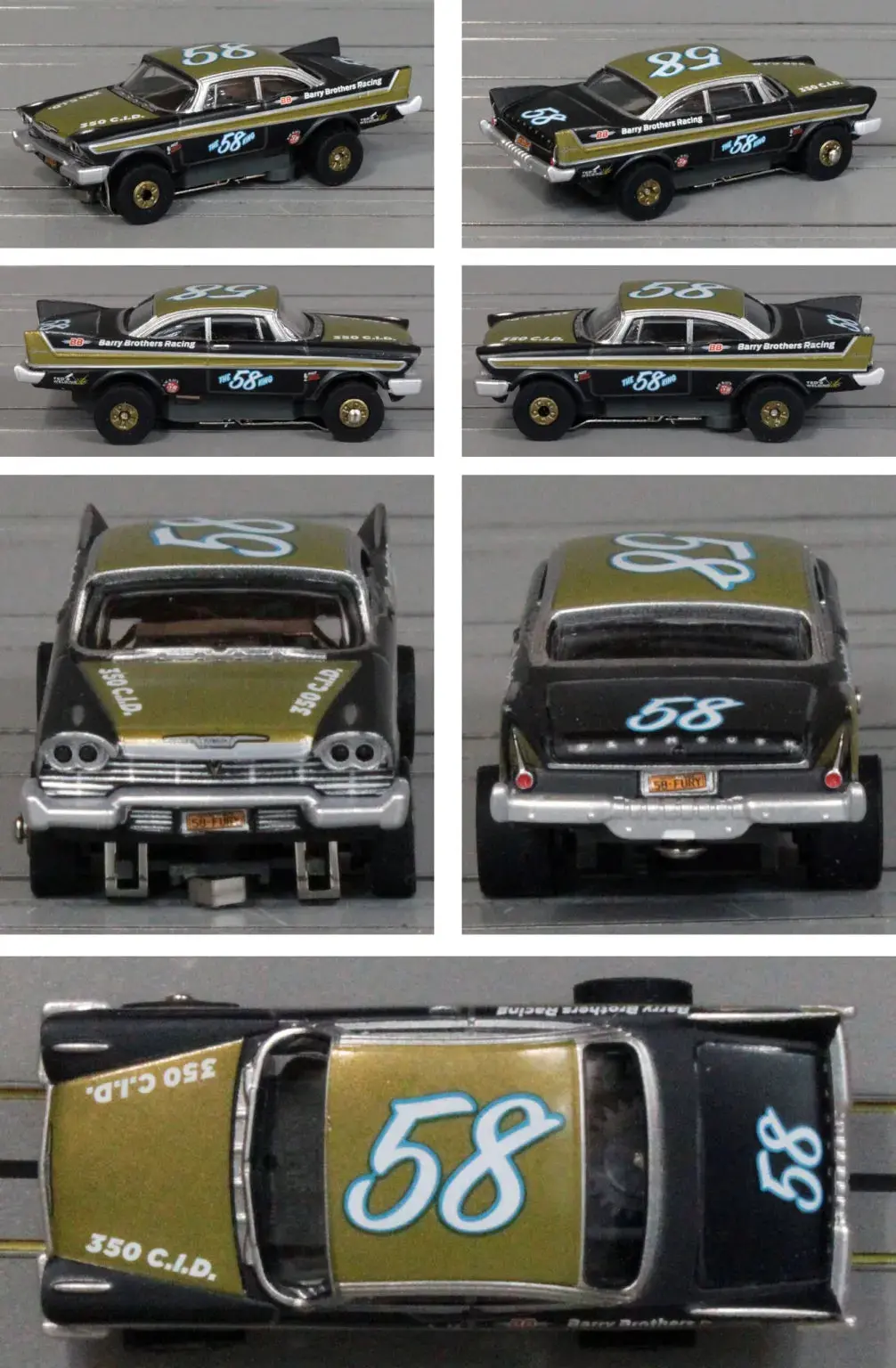 Auto World Sc423 Thunder Road 1958 Plymouth Fury Metallic Gold/Flat Black #58 #4A 1