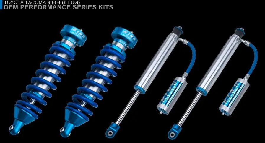 King Oem Series Tacoma 96-04 (6 Lug) Rear 2.5 Dia. Piggy Hose Reservoir Shock W/ Adjuster 1