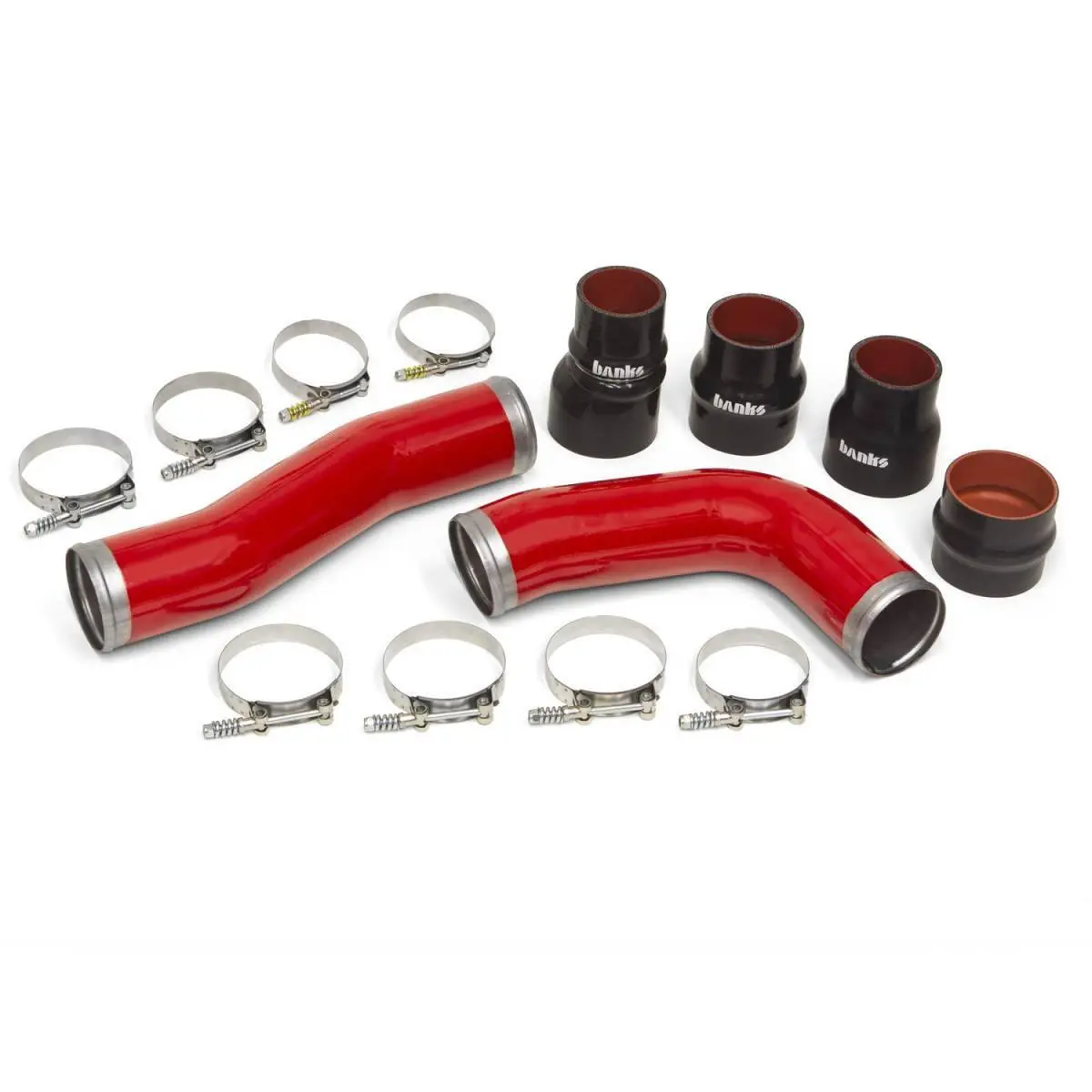 Boost Tube Kit Red Powdercoat 2010-12 Ram 6.7L Oem Replacement Boost Tubes Banks Power 1