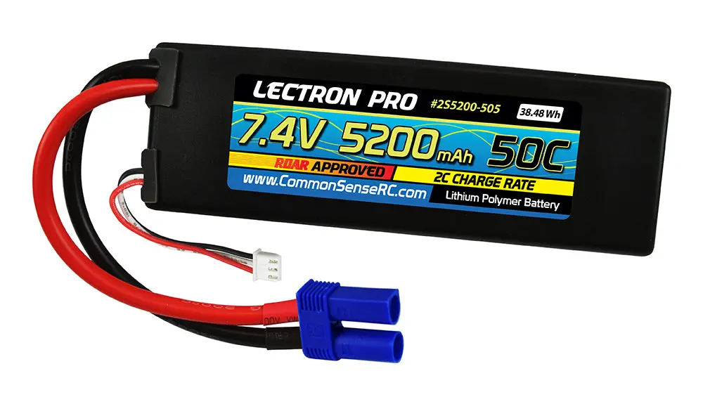 Lectron Pro 7.4V 5200Mah 50C Lipo Battery With Ec5 Connector  (2S5200-505) 1