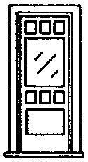 Door -- 30" Wide W/Window & Separate Frame  Ho Scale (300-5028) 1