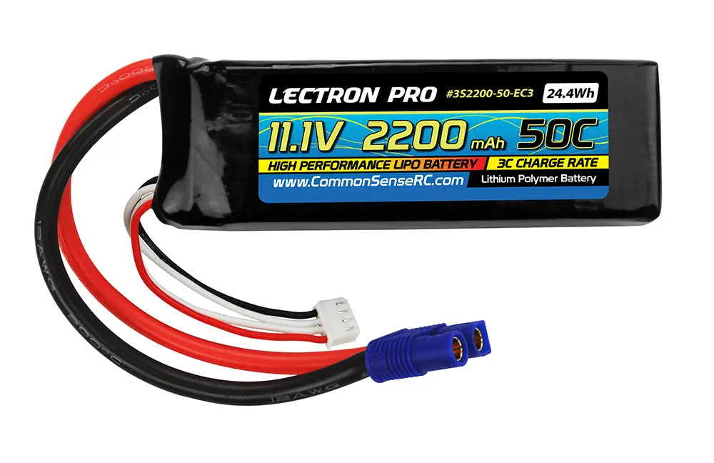 Common Sense Lectron Pro 11.1V 2200Mah 50C Lipo Battery With Ec3 Connector (3S2200-50-Ec3) 1