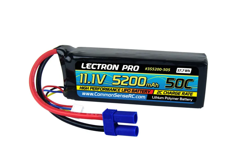 Lectron Pro 11.1V 5200Mah 50C Lipo Battery With Ec5 Connector    (3S5200-505) 1