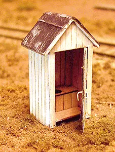 "One Holer" Outhouse Kit -- Peaked Roof, Positionable Door  For Ladies And Gents.  (464-23005) 1