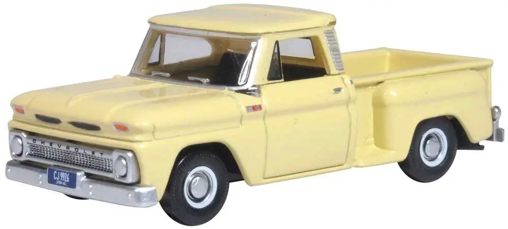Oxford Diecast 1965 Chevrolet Stepside Pickup - Assembled -- Yellow   (553-87Cp65007) 1