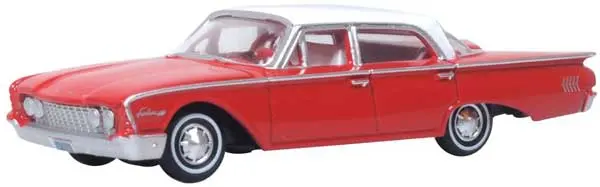 Oxford Diecast 1960 Ford Fairlane 500 Town Sedan - Assembled -- Monte Carlo Red, Corinthian White  (553-87Ff60001) 1