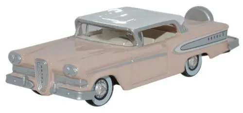 Oxford Diecast 1958 Ford Edsel Citation - Assembled -- Chalk Pink, Frost White (553-87Ed58003) 1