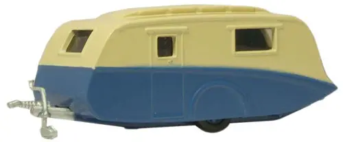 Oxford Diecast Caravan Travel Trailer - Assembled -- Blue, Cream  (553-Ncv002) 1