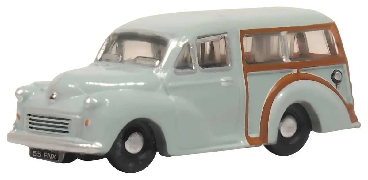 Oxford Diecast Morris Traveller Station Wagon - Assembled -- Smoke Gray, Brown   (553-Nmmt009) 1