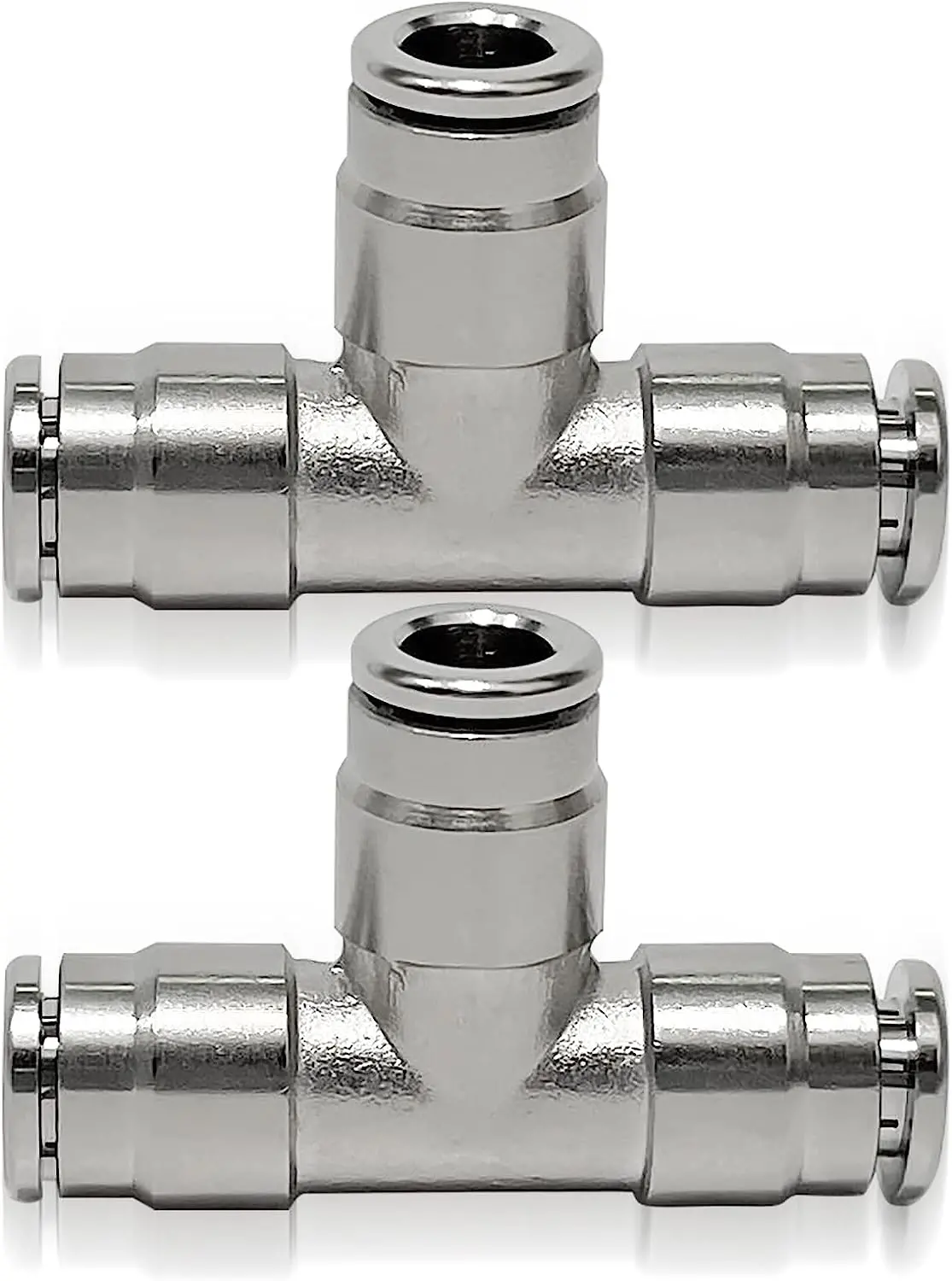1/4" Brass Air Suspension Tee Fitting | 3-Way Quick Connect | 1/4" X 1/4" X 1/4" Od 1