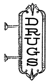 Scale Structures Drug Store Sign (Unpainted Metal) (650-2374) 1