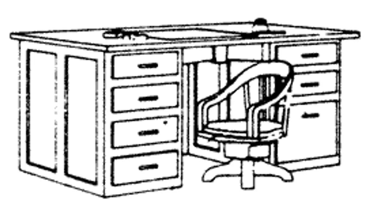 Scale Structures Desk (With Blotter) & Swivel Chair Kit  (650-5116) 1
