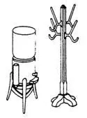 Scale Structures Water Cooler & Hat/Coat Rack (Unpainted Metal Castings & Clear Plastic "Tank") (650-5123) 1