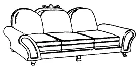 Scale Structures Provincial Couch (Unpainted Metal Castings) -- With "Wood Trim" Pkg(2) (650-5129) 1