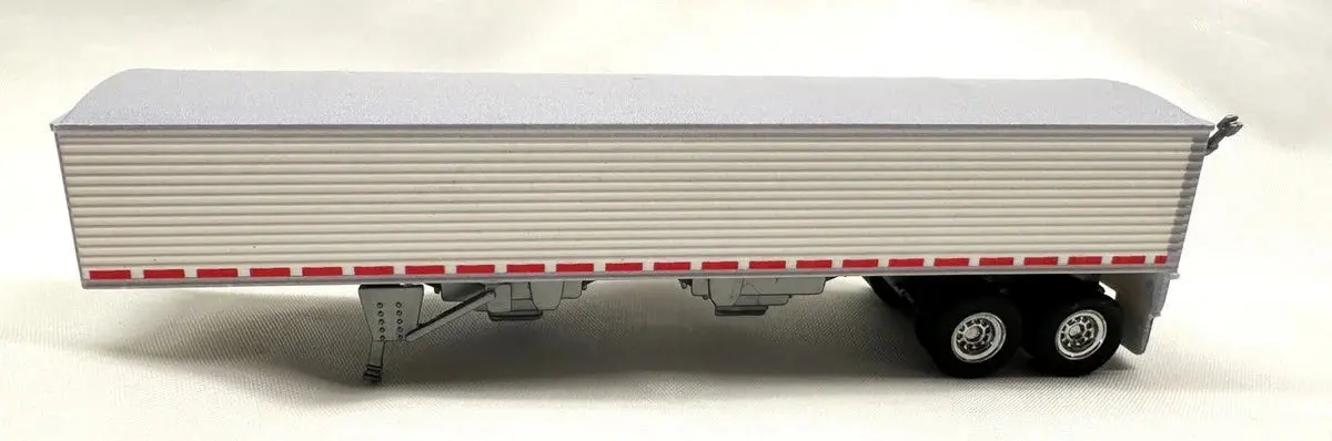 Ho Logistics 39' Covered Grain Trailer - Assembled -- White With Silver Tarp   (734-467) 1