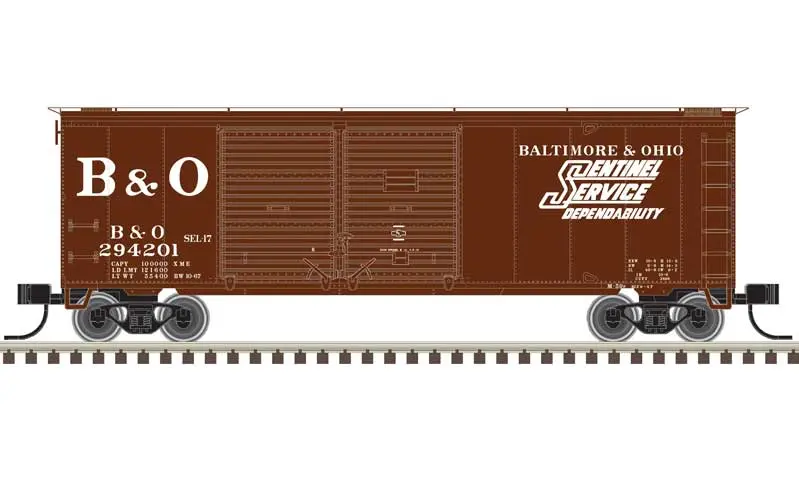 Trainman 40' Double-Door Boxcar - Baltimore & Ohio #294214 (Boxcar Red, White, Sentinel Service)  (751-50006190) 1