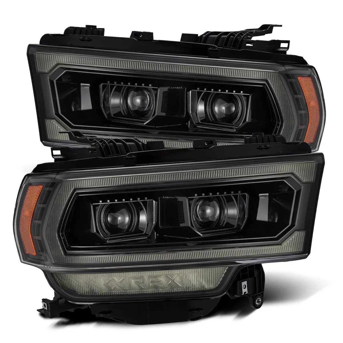 Alpha Rex 19-22 Ram 2500/3500/4500/5500 Luxx-Series Led Projector Headlights Alpha-Black 1