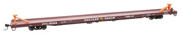Walthers 89' Channel Side Flatcar - Ready To Run -- Trailer-Train Kttx #150228 (1960S Brown,  Twin 45')   (910-5748) 1