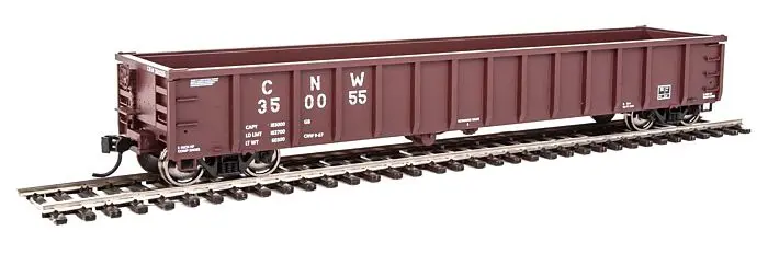 Walthers 53' Railgon Gondola - Ready To Run -- Chicago & North Western(Tm) #350055 (Oxide)  (910-6234) 1