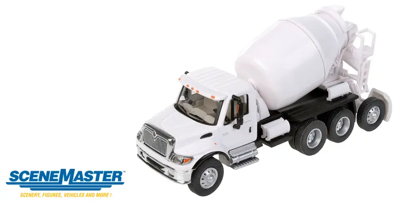 International(R) 7600 3-Axle Cement Mixer - Assembled -- White   (949-11678) 1