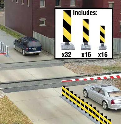 Walthers Quiet Xing Markers Ylw/Blk  (949-4168) 1