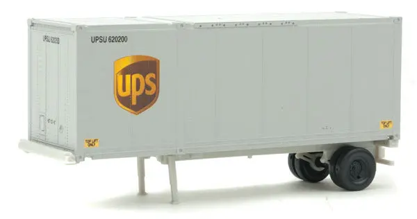 Walthers 28' Container With Chassis 2-Pack - Assembled -- Ups    (949-8601) 1