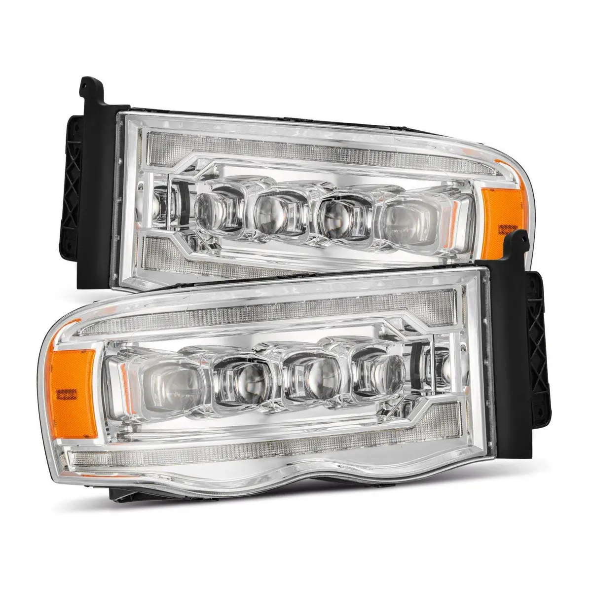 Alpha Rex 02-05 Dodge Ram Nova-Series Led Projector Headlights Chrome 1