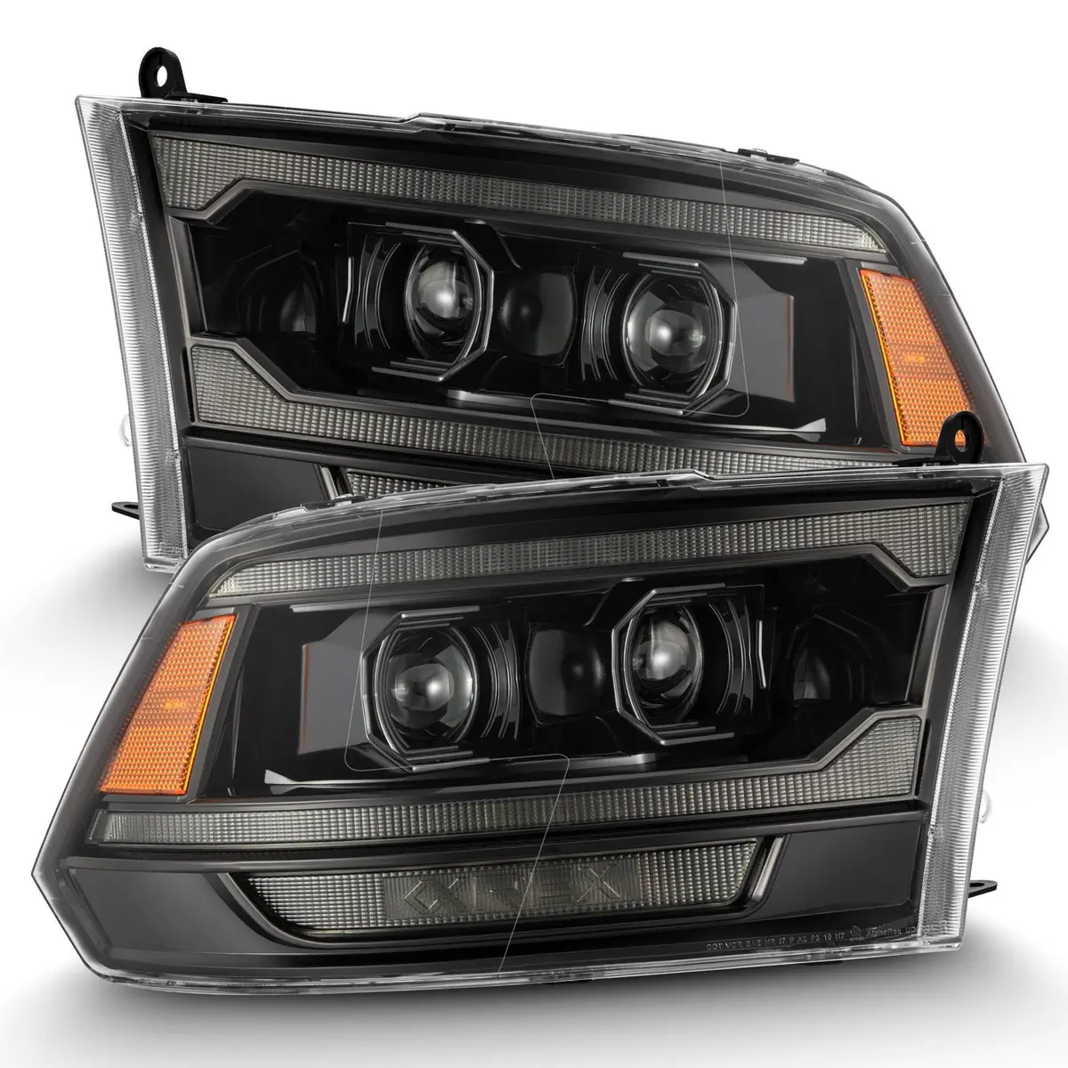 Alpha Rex 09-18 Ram Truck Luxx-Series (5Th Gen 2500 G2 Style) Led Projector Headlights Alpha-Black 1