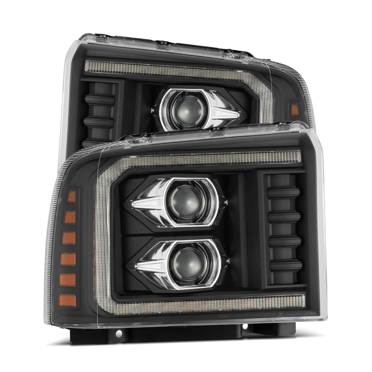 Alpha Rex 05-07 Ford Super Duty Luxx-Series Led Projector Headlights Black 1