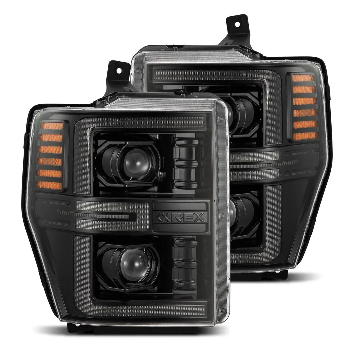 Alpha Rex 08-10 Ford Super Duty Luxx-Series Led Projector Headlights Alpha-Black 1