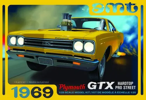 Amt 1969 Plymouth Gtx Hardtop Pro Street 1:25 Scale Model Kit  (Amt1180) 1