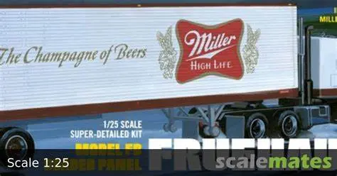 Amt Fruehauf 40' Semi Trailer (Miller Beer) 1:25 (Amt1234) 1