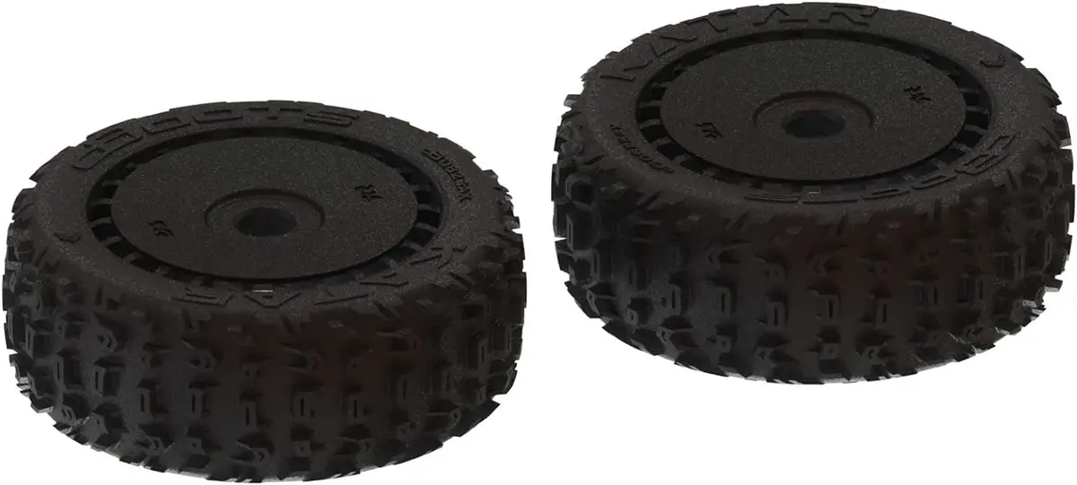 Arrma 1/8 Dboots Front/Rear 3.3 Pre-Mounted Tires, 17Mm Hex, Black (2): Katar B 6S,  (Ara550058) 1