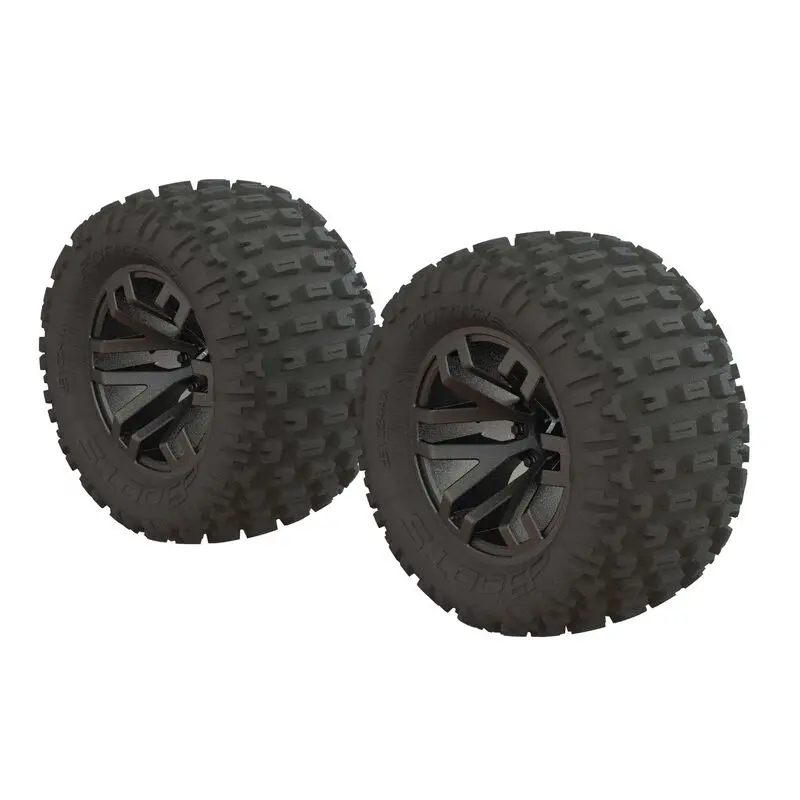 Arrma Dboots 'Fortress Mt' Tire Set Glued Gun Metal (2) (Ara550086) 1