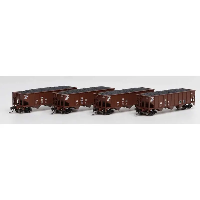 Athearn N 40' 3-Bay Ribbed Hopper W/Load, Cr #2 (4)  (Ath25563) 1