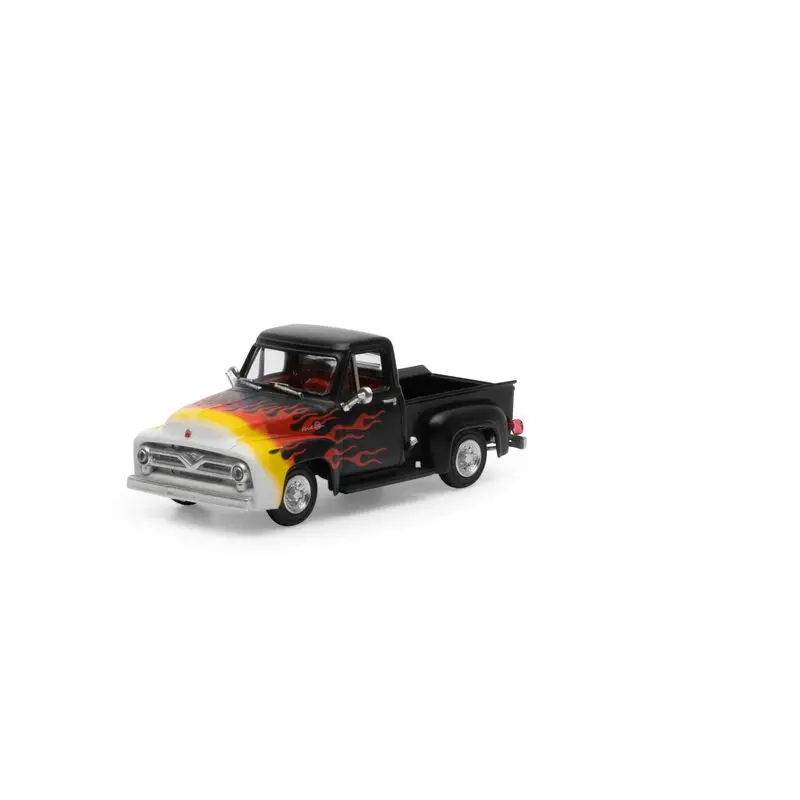 Athearn 1955 Ford F-100 Pickup, Black/Flames   (Ath26464) 1