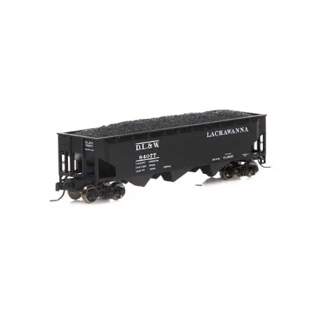 Athearn N 40' 3-Bay Offset Hopper W/Load, Dl&W #84077 (Ath5127) 1