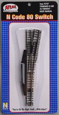 Atlas Code 80 #6 Switch Manual Right-Hand Black N    (Atl2707) 1