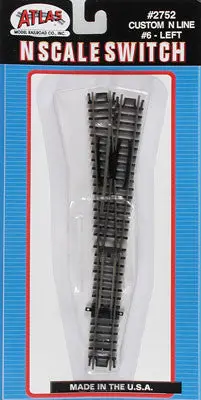 Atlas Code 80 #6 Switch Custom Line Left-Hand Black N (Atl2752) 1