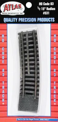Atlas Code 83 1/2 15" Radius Track (4) Ho (Atl531) 1
