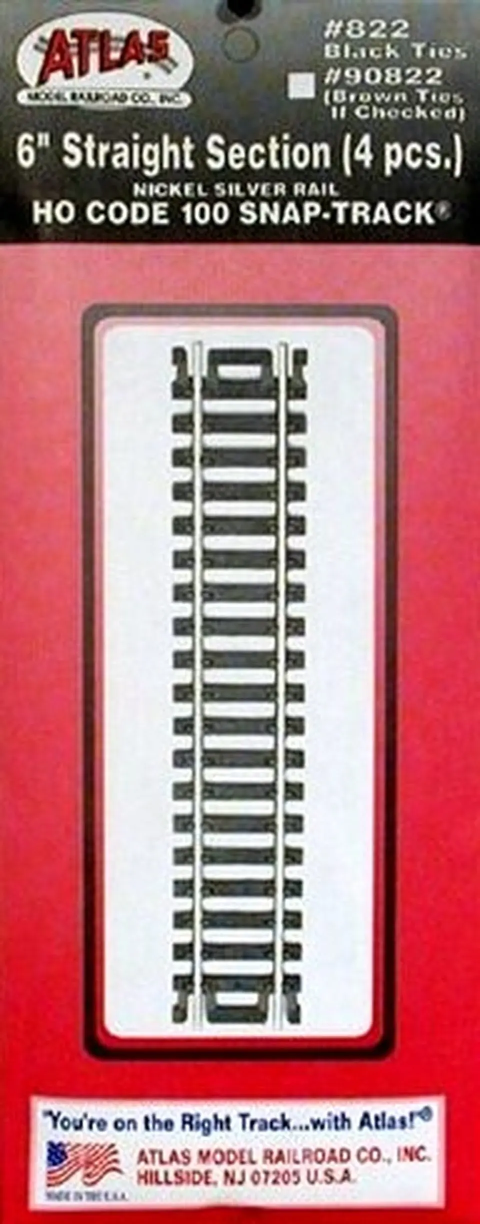 Atlas Ho Code 100 6" Straight (4) (Atl822) 1