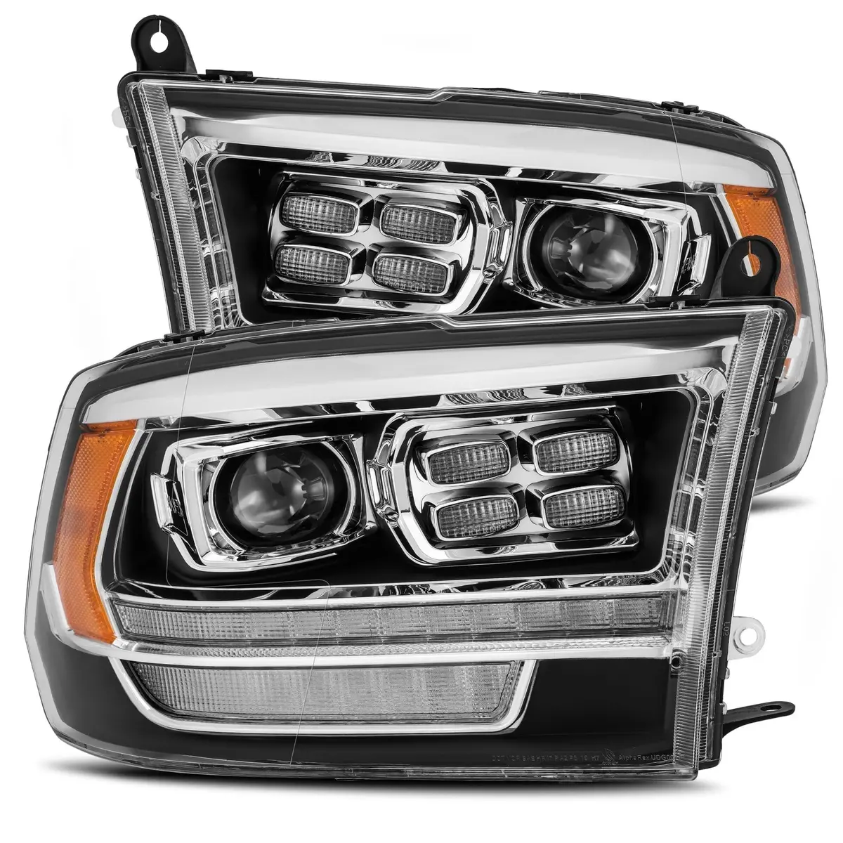 Alpha Rex 09-18 Ram Truck Luxx-Series (5Th Gen 2500 Style) Led Projector Headlights Black 1