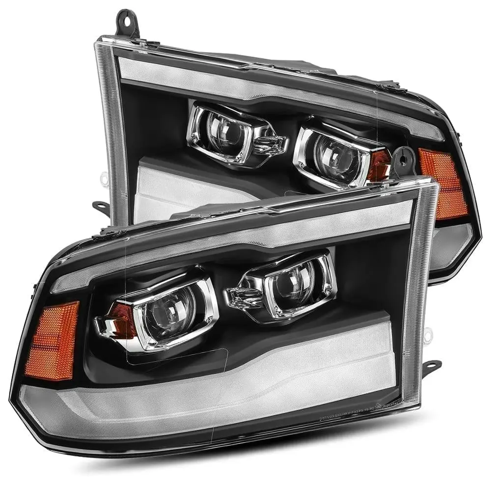 Alpha Rex 09-18 Ram Truck Luxx-Series Led Projector Headlights Black 1